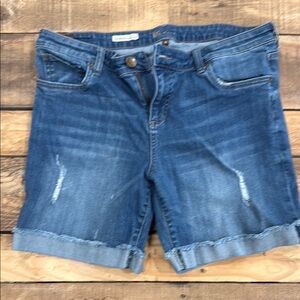 Kut from the Kloth Distressed Blue Jean Shorts